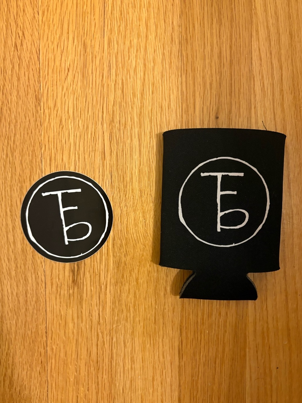 The Front Bottoms band merch bundle - logo sticker and drink koozy